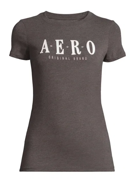 AÉROPOSTALE Tricou STARS gri închis / roz alb