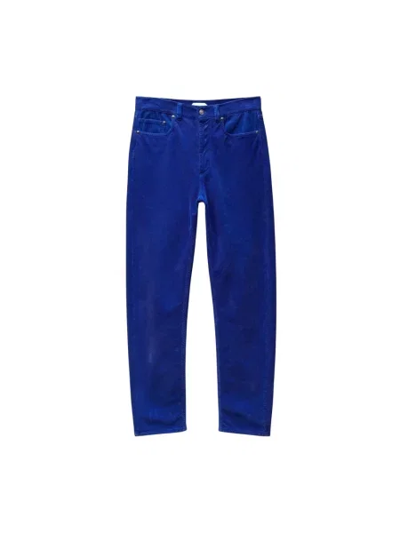 Jeansy straight leg Versace sztruksowe niebieskie