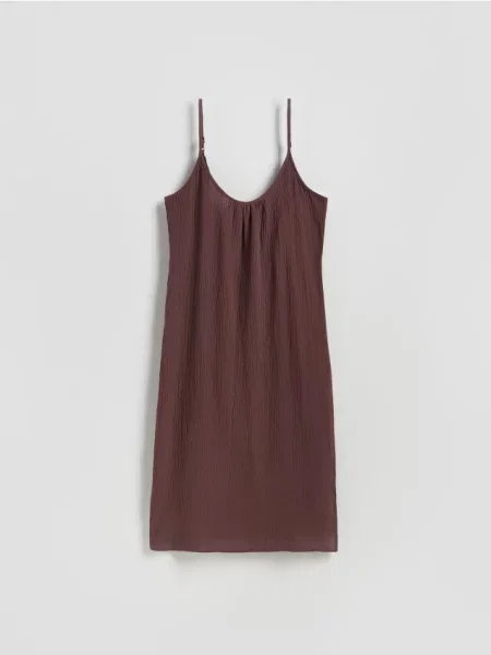 Reserved Пляжное пончо темно коричневий