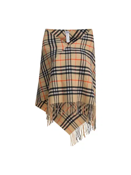 Kurtka Burberry z frędzli z kaszmiru beżowa