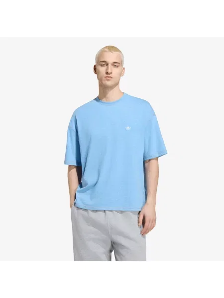 T-shirt adidas Trefoil Essentials Melange Loose Cropped TEE Light Blue Mel XL niebieska