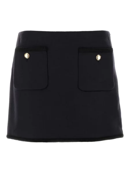 Fusta mini Miu Miu de lână albastru