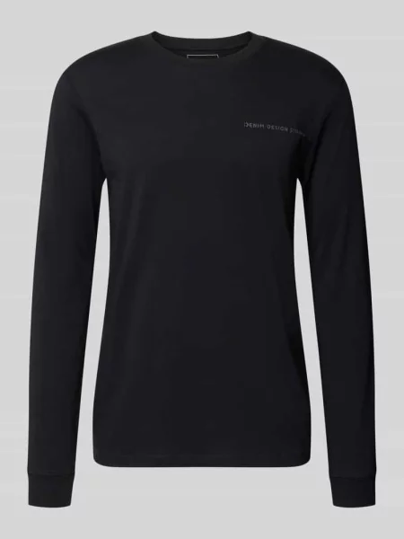 T-shirt o kroju regular fit z czystej bawełny model solid' Tom Tailor Denim czarna