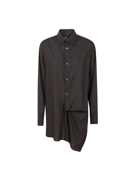Sukienka koszulowa Yohji Yamamoto z nadrukiem czarna