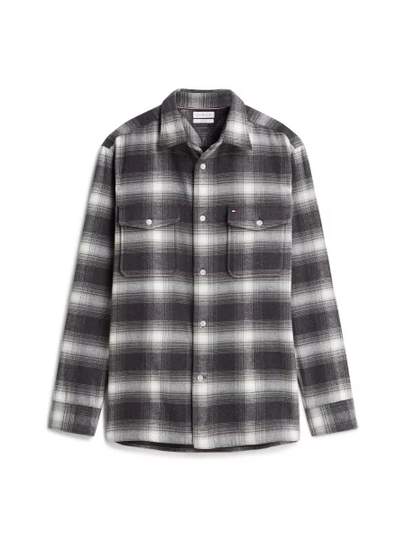 TOMMY HILFIGER Geacă de primăvară-toamnă gri taupe / gri închis alb