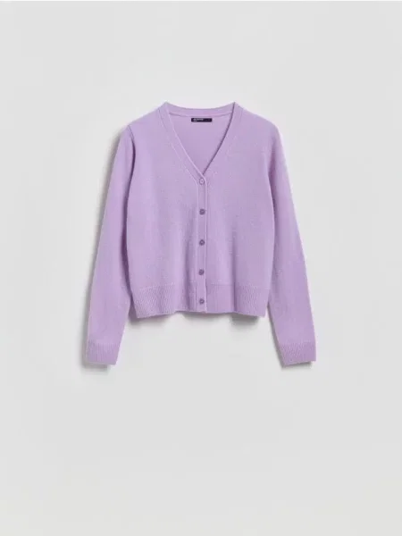 Reserved Cardigan din lână violet-prună violet