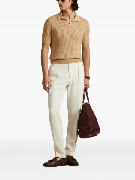 Dlouhá pruhovaná s límcem kšiltovka Polo Ralph Lauren modrá