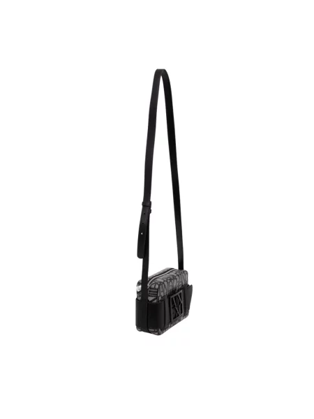 Torebka crossbody Armani Exchange z nadrukiem czarna