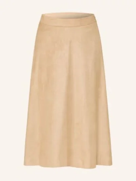 Comma Spódnica O Wyglądzie Skóry beige beżowa