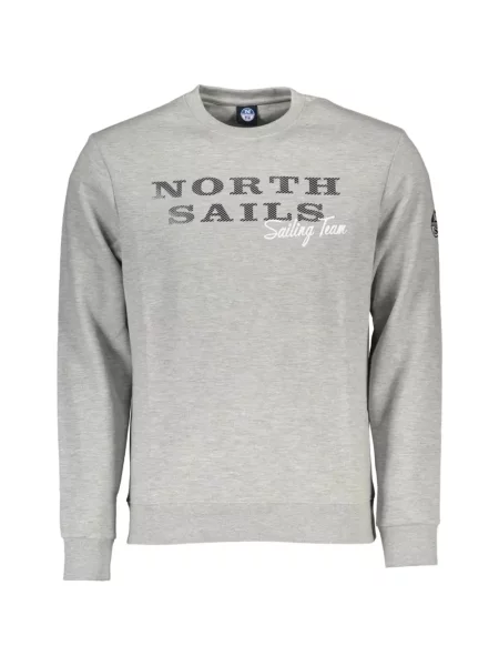 Hanorac crewneck North Sails cu imagine cu decolteu rotund gri