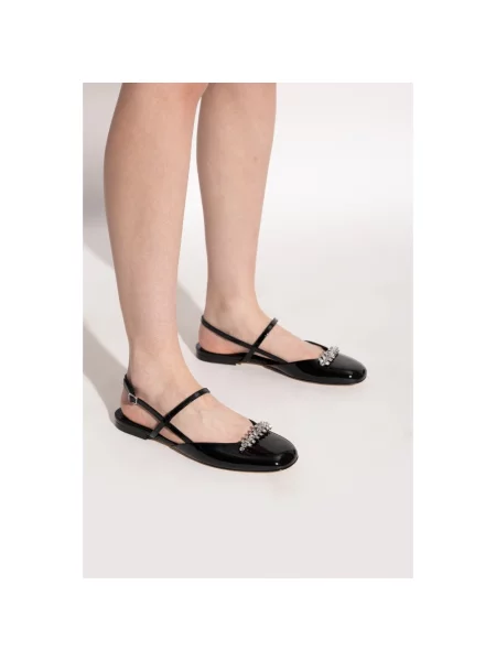Balerinki Jimmy Choo skórzane bez obcasa czarne