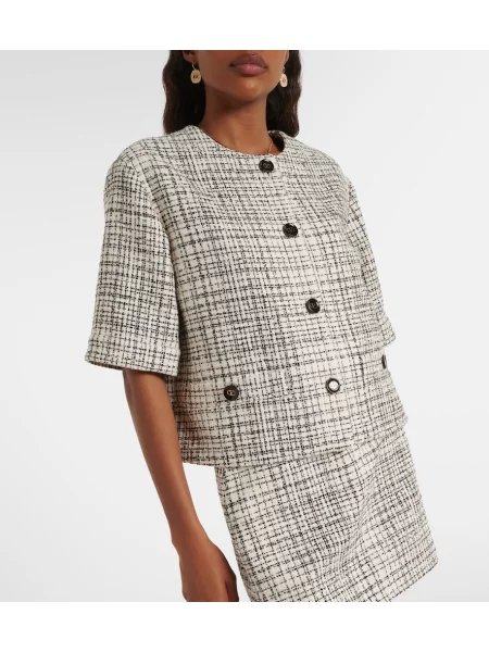 Geacă Valentino din tweed alb