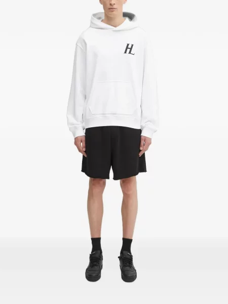 Hanorac cu glugă Helmut Lang cu imagine alb