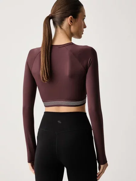 New Balance longsleeve treningowy brązowa