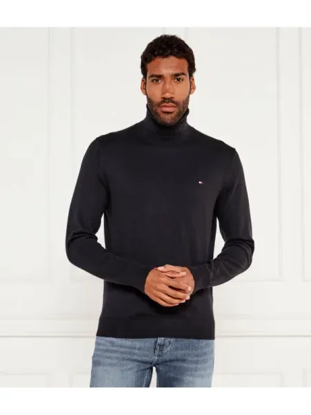 TOMMY HILFIGER Pulover bleumarin / roșu intens alb negru