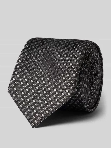 Krawat z czystego jedwabiu model TIE' Hugo czarny