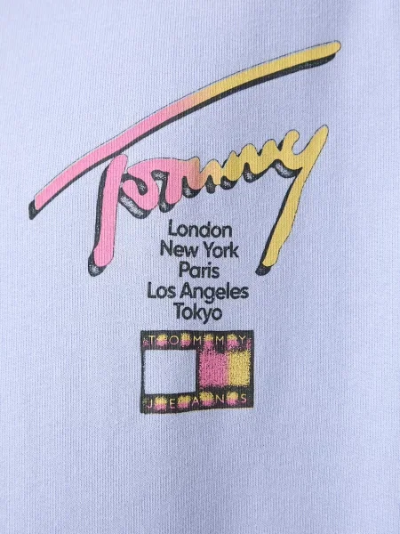 Суичър с качулка Tommy Jeans с качулка синьо