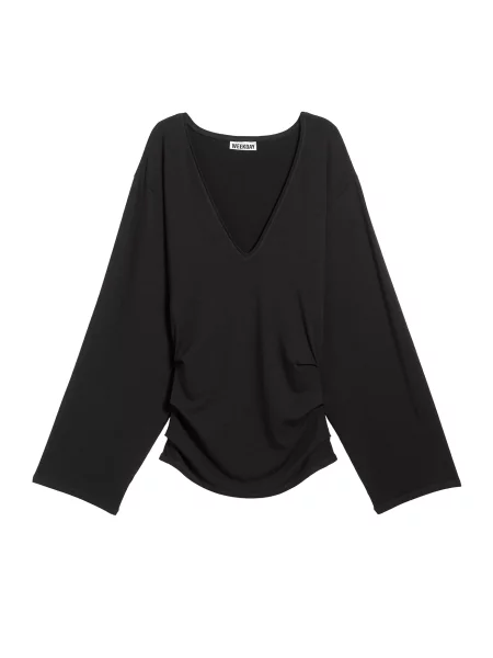 WEEKDAY Tricou Susie' negru