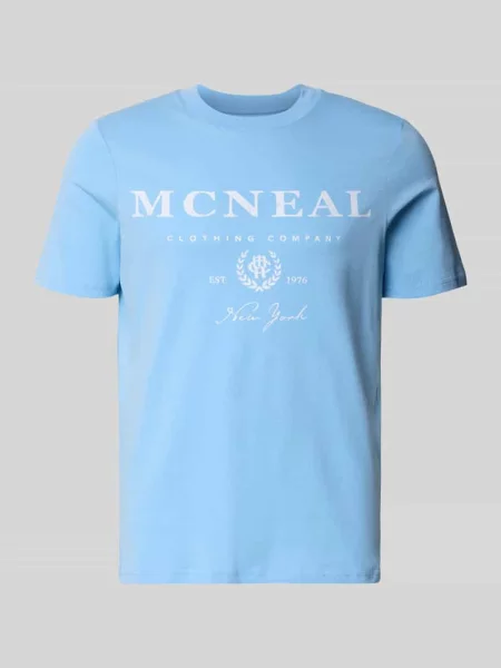 T-shirt z nadrukiem z logo i okrągłym dekoltem Mcneal niebieska