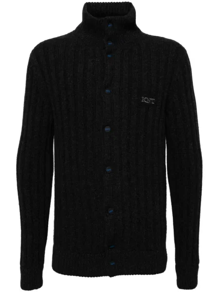 Cardigan Kiton cu broderie de lână gri