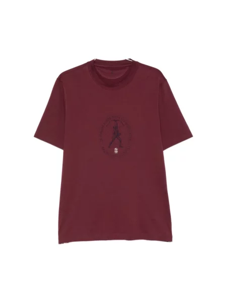 Koszulka Brunello Cucinelli z logo czerwona