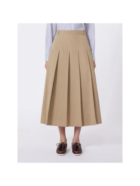 Spódnica midi Weekend Max Mara do kolan brązowa