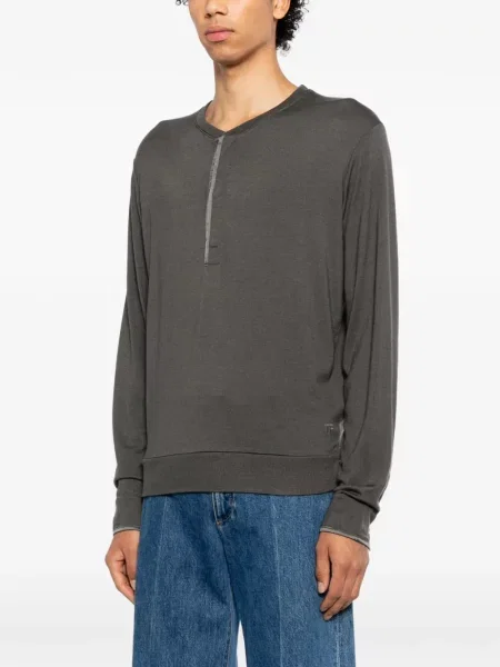 Pulover Tom Ford cu broderie gri