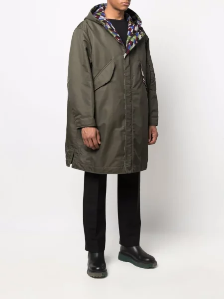 Raštuota parka Valentino Garavani žalia