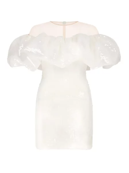 Rochie David Koma cu paiete alb