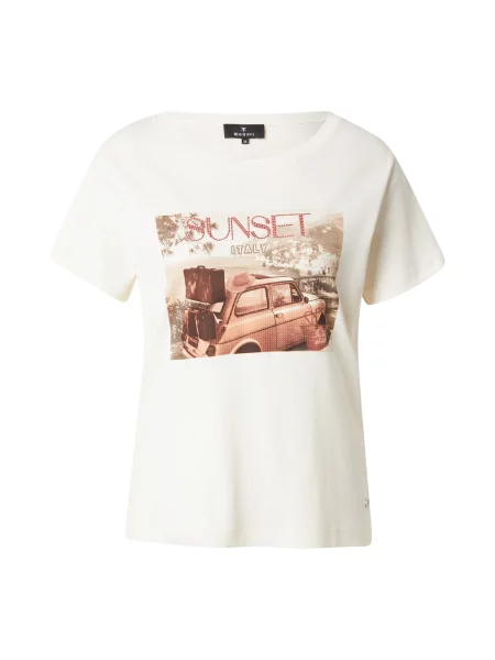 Monari Tricou / crem / maro deschis / roșu deschis bej