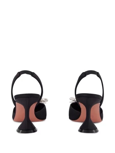Pantofi cu toc Amina Muaddi slingback de cristal negru
