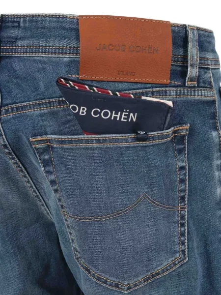 Jeansy Jacob Cohen z 5 kieszeniami niebieskie