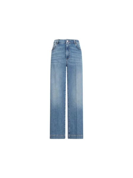 Szerokie jeansy Sportmax niebieskie