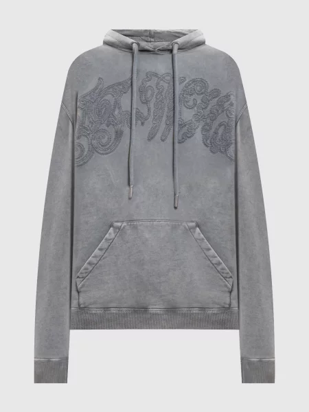Худі з вишивкою логотипа Off-white сіре