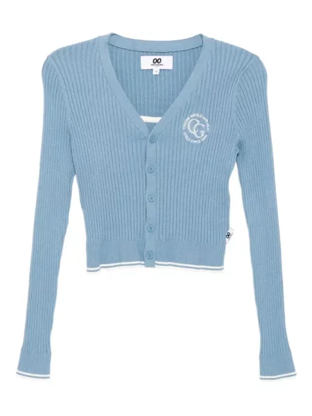 Cardigan Chocoolate cu broderie albastru