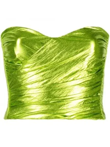 Tafta bluzka Forte Forte bez ramiączek zielona