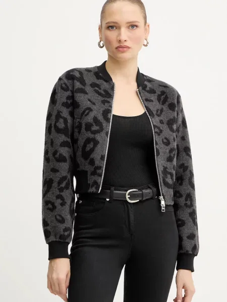 Silvian Heach jachetă bomber din amestec de lână HERRERO de tranziție gri