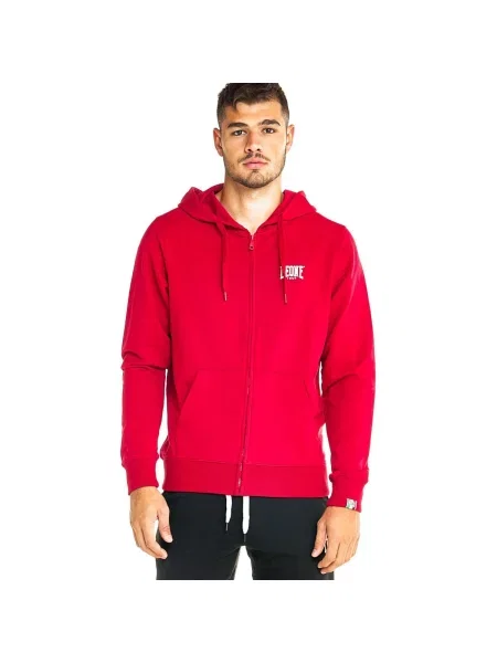Mikina na zips Leone 1947 s autogramom červená