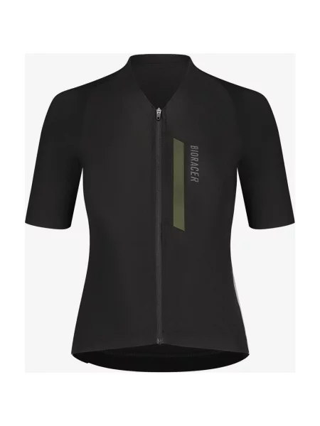 Koszulka Bioracer Icon Gravel krótki rękaw czarno-ciemnozielona XS czarna