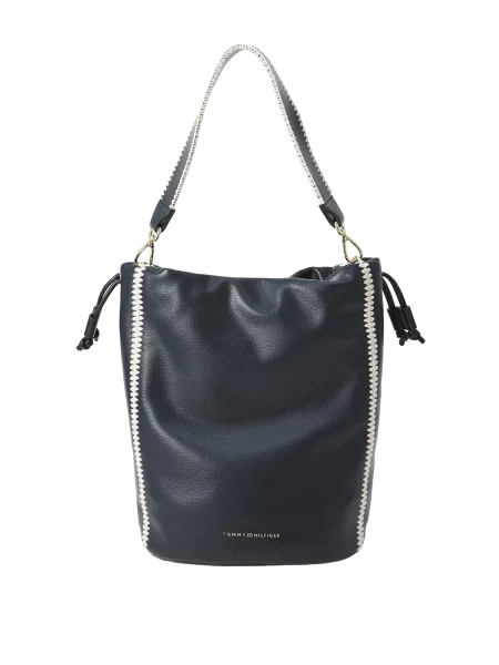 TOMMY HILFIGER Geantă de umăr SOFT SUMMER BUCKET albastru noapte / murdar alb