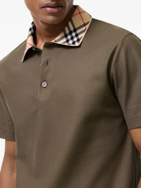 Καρό με κολάρο polo Burberry κλασικό καφέ