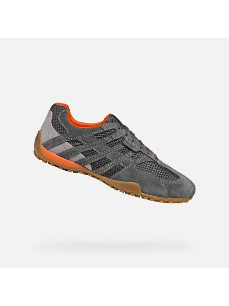 Pantofi Geox cu model piele de șarpe gri