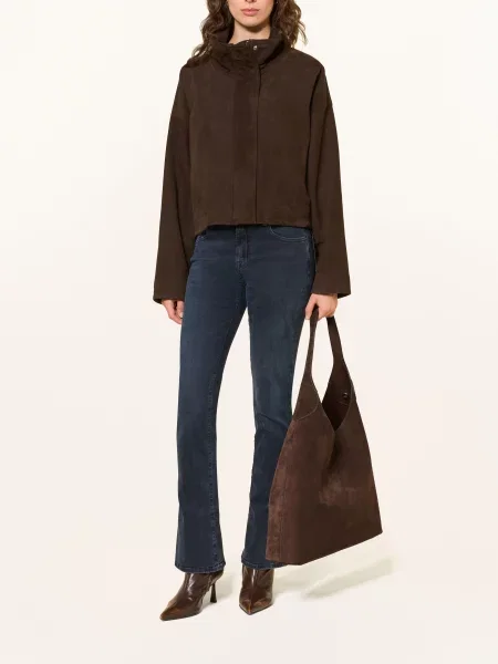 Coach torebka shopper zamszowa Brooklyn Shoulder Bag 39 brązowa