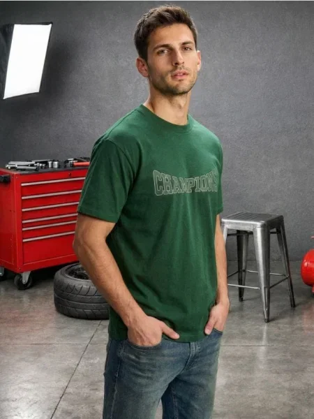 Sinsay koszulka z napisem zielony