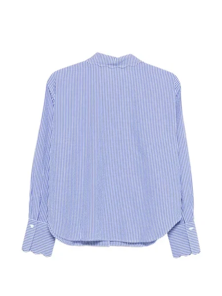 Kožené pruhované tričko Polo Ralph Lauren s autogramem modré