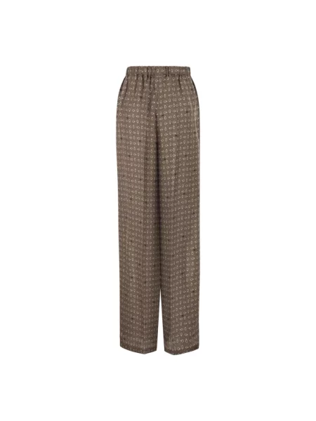 Max Mara Spodnie Kobieta M Vischio Wide Trousers brązowy