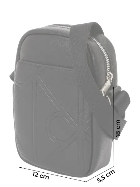 Calvin Klein Geantă crossover Emblem Aop Emboss Slim Reporter negru