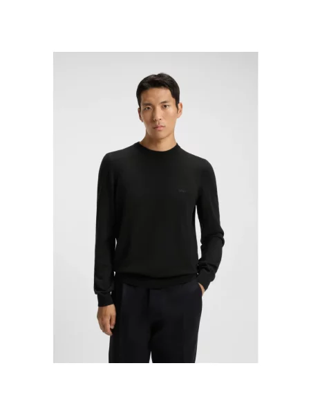 Sweter Boss wełniany czarny