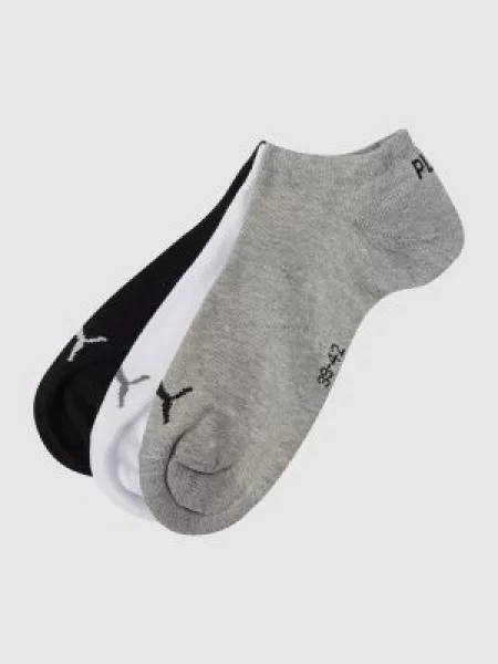 Krótkie skarpety z detalami z logo w zestawie 3 szt. Puma szare
