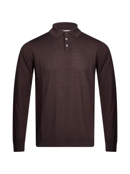 Lung tricou polo Manifatture Del Nord maro